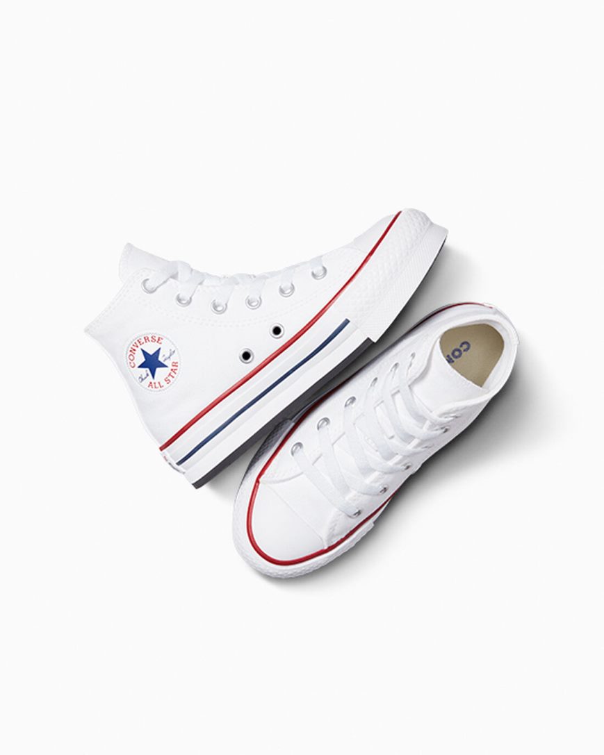 Topanky Na Platforme Converse Chuck Taylor All Star Lift Vysoke Dievcenske Biele Tmavo Červené Námornícka Modrá | SK I5DWQ0